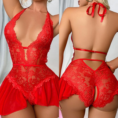 Ensemble de Lingerie Érotique en Dentelle - Plaisirs Divins